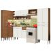Cozinha Completa de Canto Reto Madesa Emilly Love com Armário e Balcão 13 Portas 1 Gaveta - Rustic/Branco
