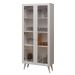 Cristaleira 70 cm 2 Portas de Vidro com Pés Cônicos Branco Madesa