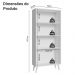Cristaleira 70 cm 2 Portas de Vidro com Pés Cônicos Branco Madesa