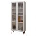 Cristaleira 70 cm 2 Portas de Vidro com Pés Cônicos Branco/Marrom Madesa