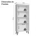 Cristaleira 70 cm 2 Portas de Vidro com Pés Cônicos Branco/Marrom Madesa