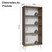 Cristaleira 70 cm 2 Portas de Vidro com Pés Cônicos Rustic/Branco Madesa