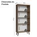 Cristaleira 70 cm 2 Portas de Vidro com Pés Cônicos Rustic/Marrom Madesa