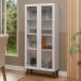 Cristaleira 70 cm 2 Portas de Vidro com Pés Trapézio Branco/Marrom Madesa