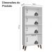 Cristaleira 70 cm 2 Portas de Vidro com Pés Trapézio Branco/Marrom Madesa