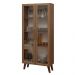 Cristaleira 70 cm 2 Portas de Vidro com Pés Trapézio Rustic/Marrom Madesa
