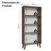 Cristaleira 70 cm 2 Portas de Vidro com Pés Trapézio Rustic/Marrom Madesa