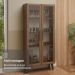 Cristaleira 70 cm 2 Portas de Vidro com Pés Trapézio Rustic/Marrom Madesa