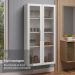 Cristaleira Suspensa 70 cm 2 Portas de Vidro Branco Madesa