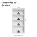 Cristaleira Suspensa 70 cm 2 Portas de Vidro Branco Vik Madesa