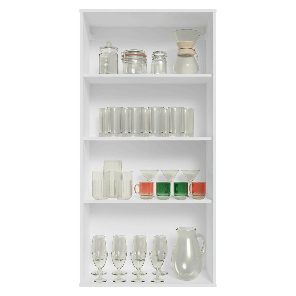 Cristaleira Suspensa 70 cm 2 Portas de Vidro Branco Vik Madesa