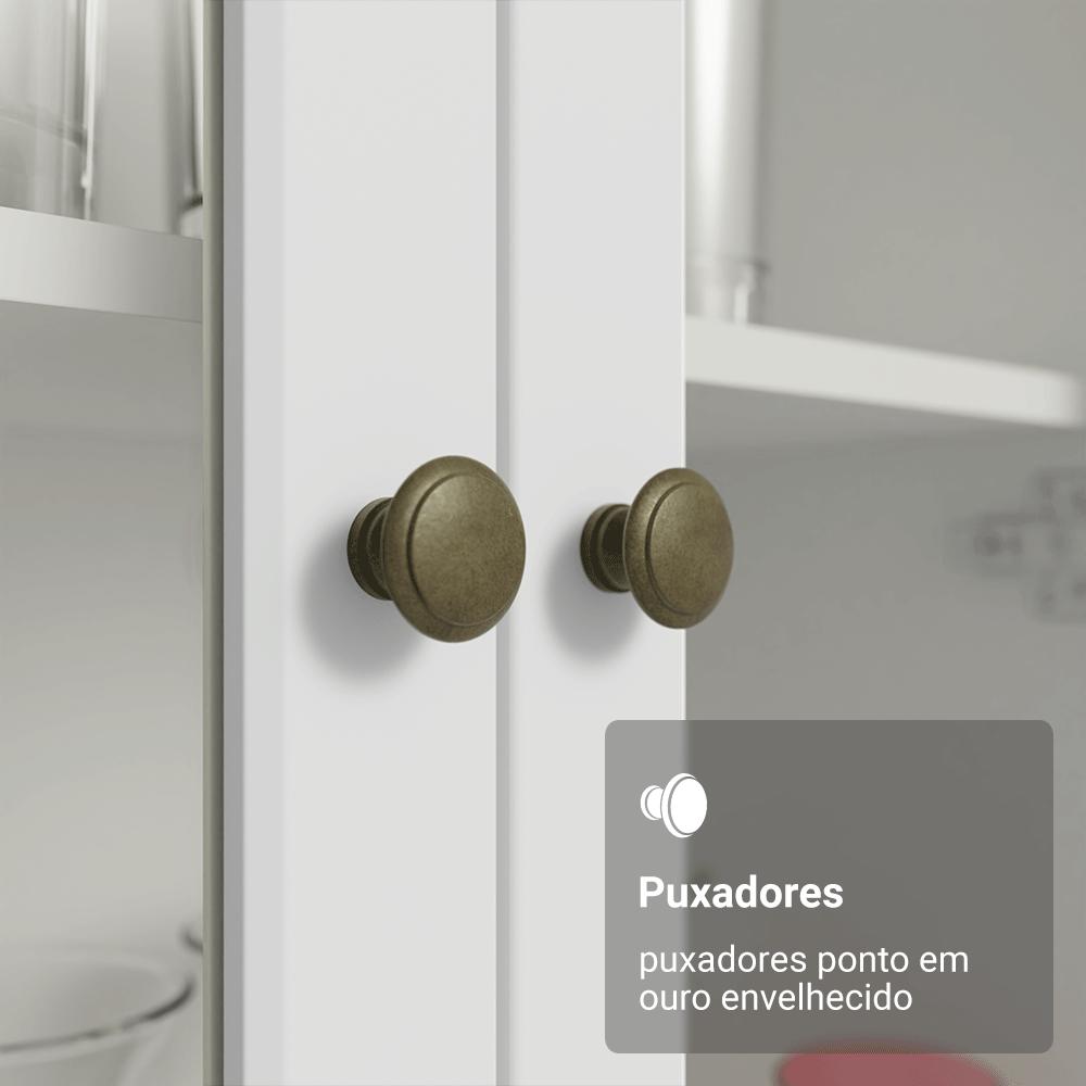 Cristaleira Suspensa 70 cm 2 Portas de Vidro Branco Vik Madesa