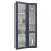 Cristaleira Suspensa 70 cm 2 Portas de Vidro Branco/Azul Vik Madesa