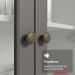Cristaleira Suspensa 70 cm 2 Portas de Vidro Branco/Cinza Vik Madesa