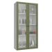 Cristaleira Suspensa 70 cm 2 Portas de Vidro Branco/Verde Vik Madesa