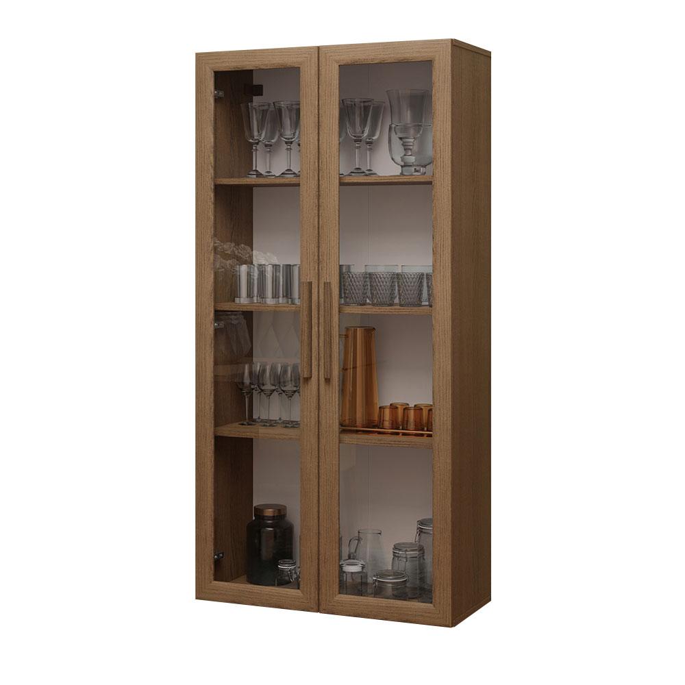 Cristaleira Suspensa 70 cm 2 Portas de Vidro Rustic Madesa