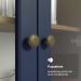 Cristaleira Suspensa 70 cm 2 Portas de Vidro Rustic/Azul Vik Madesa