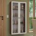 Cristaleira Suspensa 70 cm 2 Portas de Vidro Rustic/Branco Vik Madesa