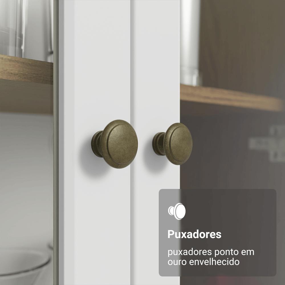 Cristaleira Suspensa 70 cm 2 Portas de Vidro Rustic/Branco Vik Madesa