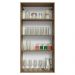 Cristaleira Suspensa 70 cm 2 Portas de Vidro Rustic/Cinza Vik Madesa