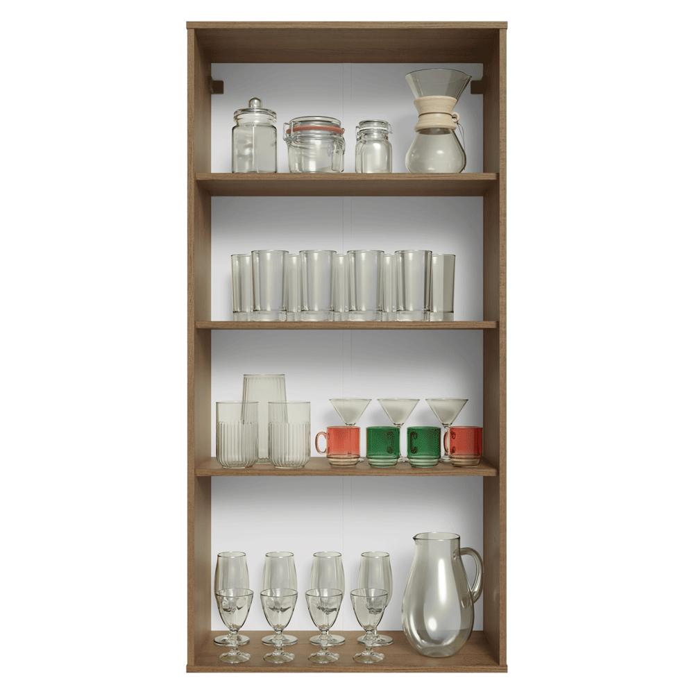 Cristaleira Suspensa 70 cm 2 Portas de Vidro Rustic/Cinza Vik Madesa