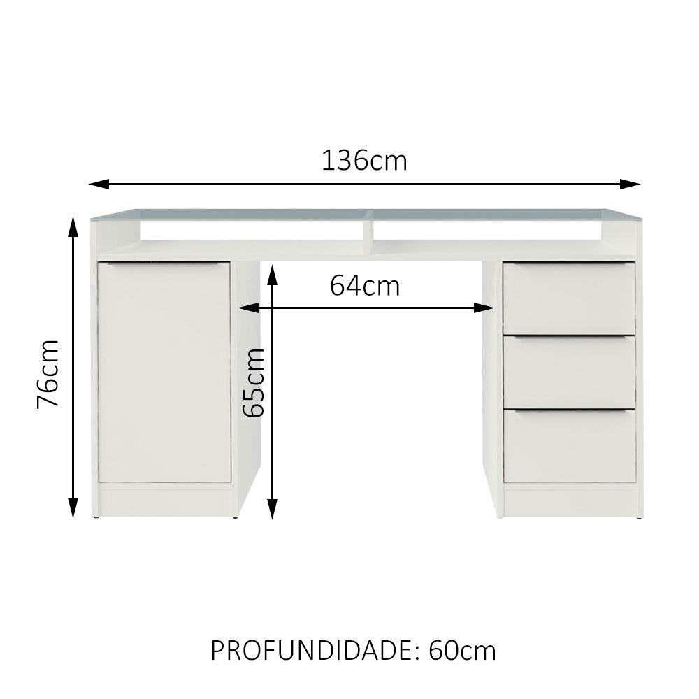 Escrivaninha 1 Porta e 3 Gavetas Madesa Chicago