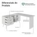 Escrivaninha Em L Mesa Para Computador Gamer 3 Gavetas Branco Lisboa Madesa