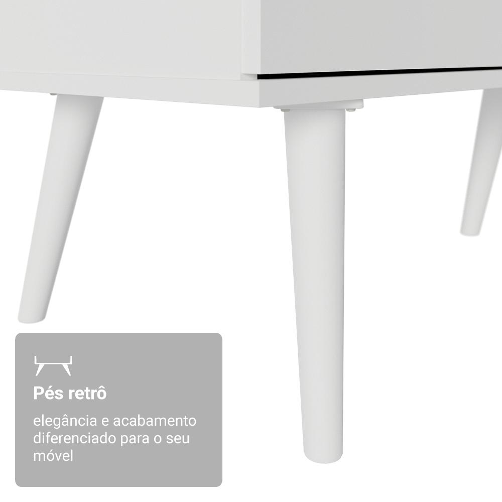 Escrivaninha Em L Mesa Para Computador Gamer 3 Gavetas Branco Lisboa Madesa