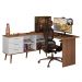 Escrivaninha Em L Mesa Para Computador Gamer 3 Gavetas Branco/Rustic Lisboa Madesa