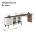 Escrivaninha Em L Mesa Para Computador Gamer 3 Gavetas Branco/Rustic Lisboa Madesa