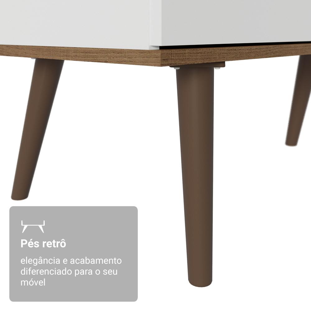 Escrivaninha Em L Mesa Para Computador Gamer 3 Gavetas Branco/Rustic Lisboa Madesa