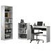 Escrivaninha Madesa Rubi + Estante 6908 + Estante 6907 - Branco/Preto