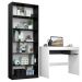 Escrivaninha Madesa Rubi + Estante Livreiro 6908 - Branco/Preto