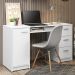 Escrivaninha Mesa para Computador Madesa Alaska 3 Gavetas 1 Porta - Branco