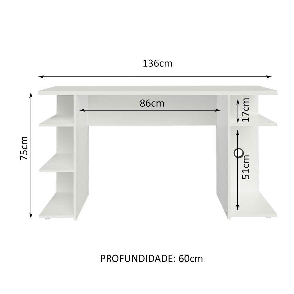 Escrivaninha Mesa para Computador Office 9409 Madesa - Branco