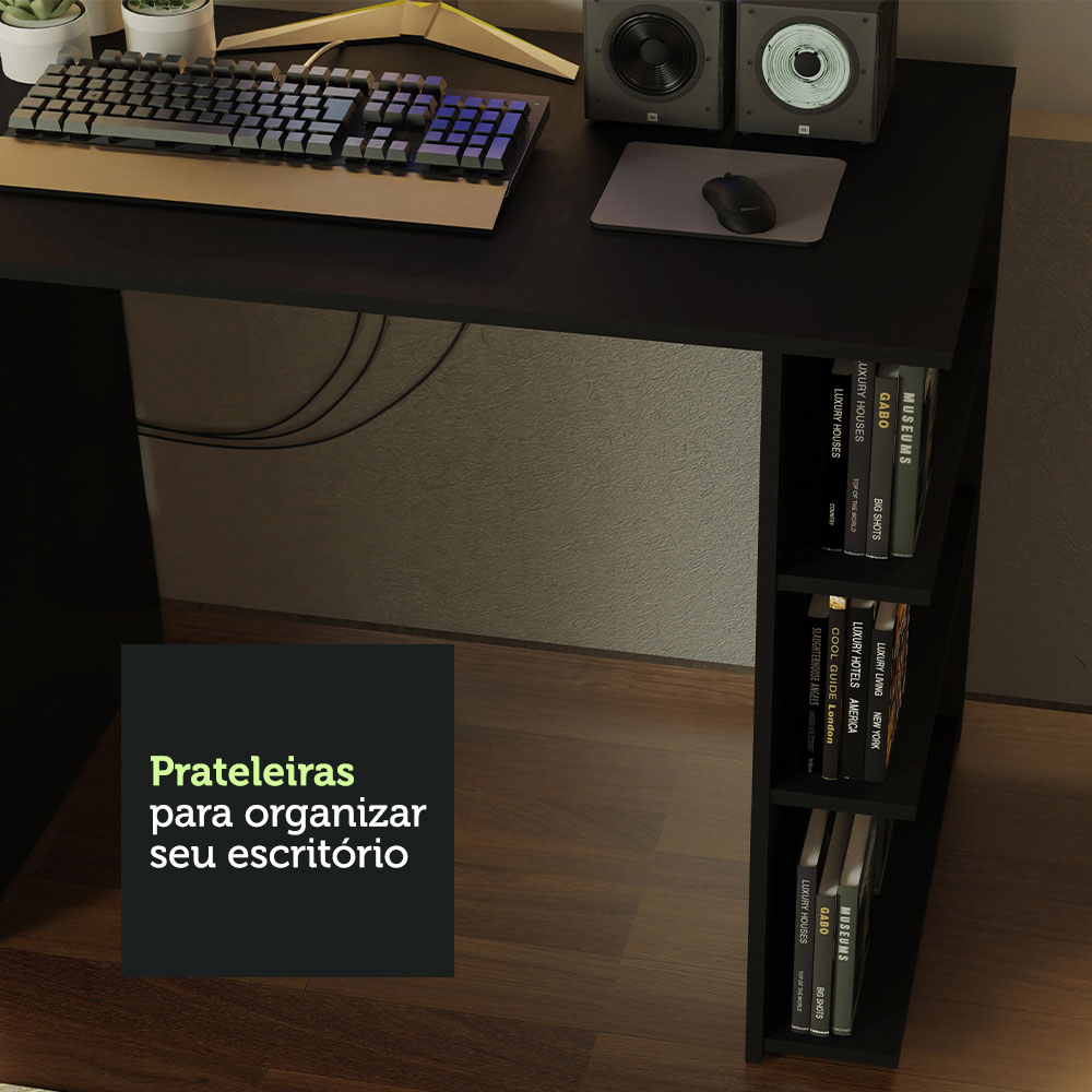Escrivaninha Mesa para Computador Office Preto 9414 Madesa