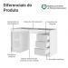 Escrivaninha Penteadeira 136cm 1 Porta 3 Gavetas Tampo de Vidro Branco Madesa