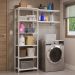Estante Armário Multiuso e Prateleiras para Lavanderia 139cm Branco Madesa