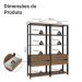 Estante Armário Multiuso para Livros 4 Gavetas 8 prateleiras 140cm Rustic/Preto Madesa