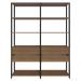 Estante Armário Multiuso para Livros 4 Gavetas 8 prateleiras 140cm Rustic/Preto Madesa