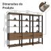 Estante Armário Multiuso para Livros 6 Gavetas 12 prateleiras 210cm Rustic/Preto Madesa