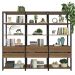 Estante Armário Multiuso para Livros 6 Gavetas 12 prateleiras 210cm Rustic/Preto Madesa