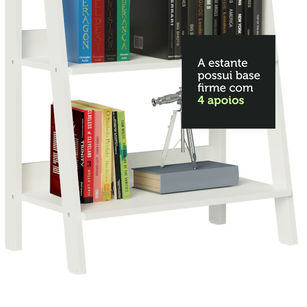 Estante Escada para Livros com 4 Prateleiras Madesa