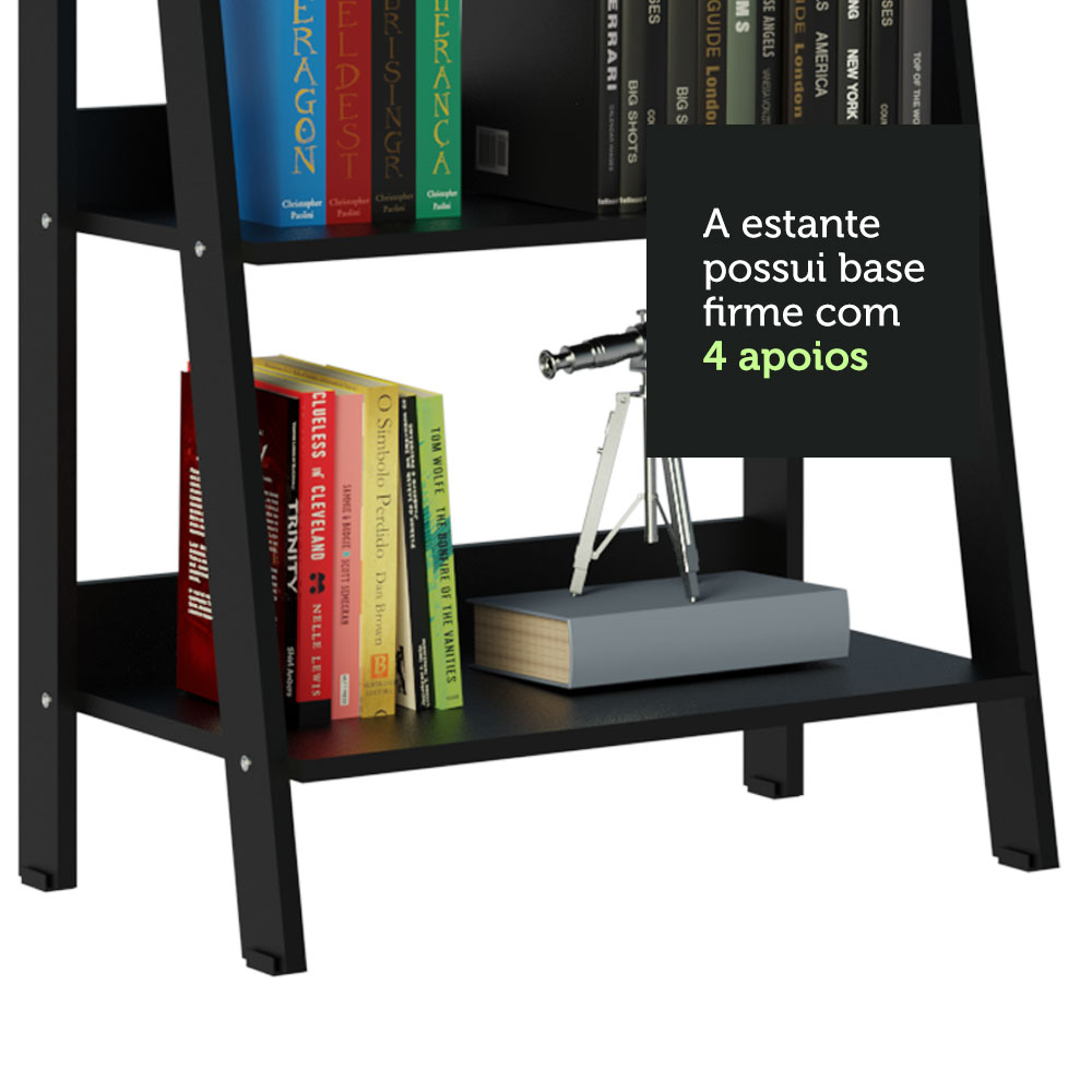 Estante Escada para Livros com 4 Prateleiras Madesa