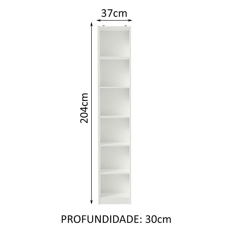 Estante Livreiro Madesa 6906 com 6 Nichos - Branco