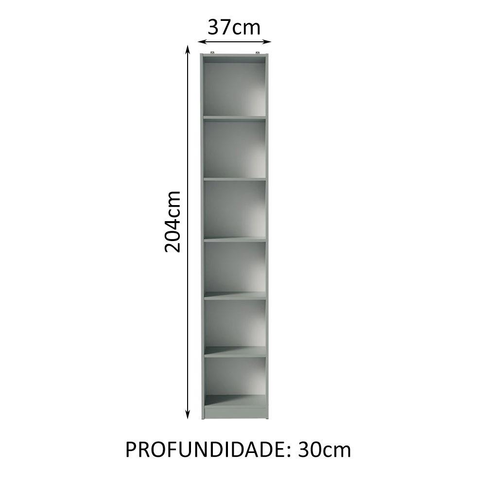 Estante Livreiro Madesa 6906 com 6 Nichos - Cinza