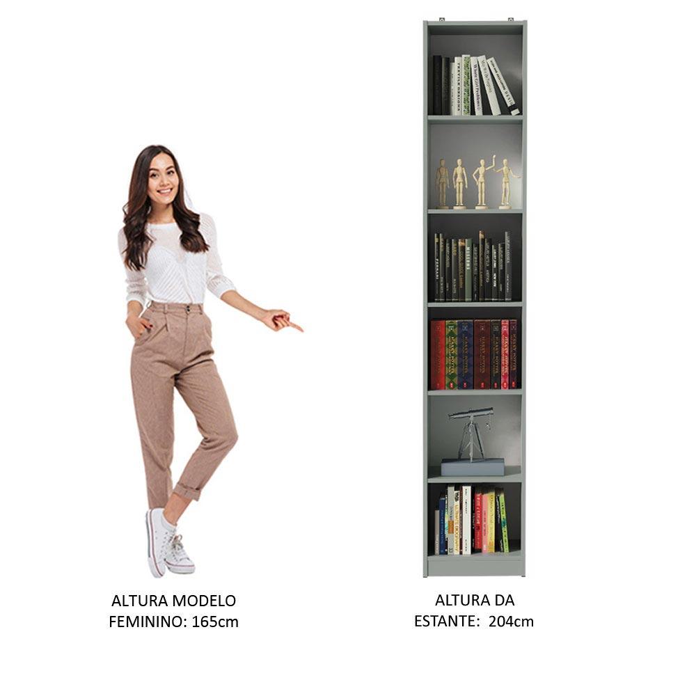 Estante Livreiro Madesa 6906 com 6 Nichos - Cinza