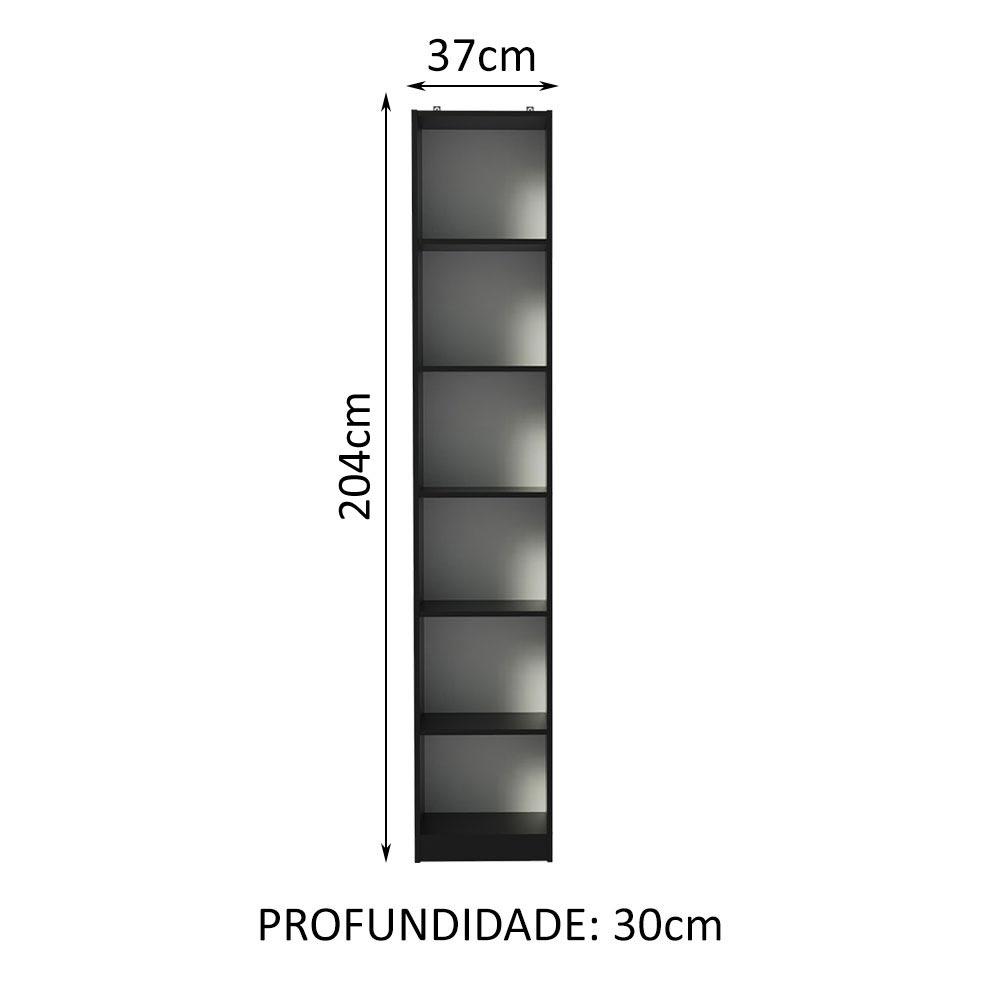 Estante Livreiro Madesa 6906 com 6 Nichos - Preto