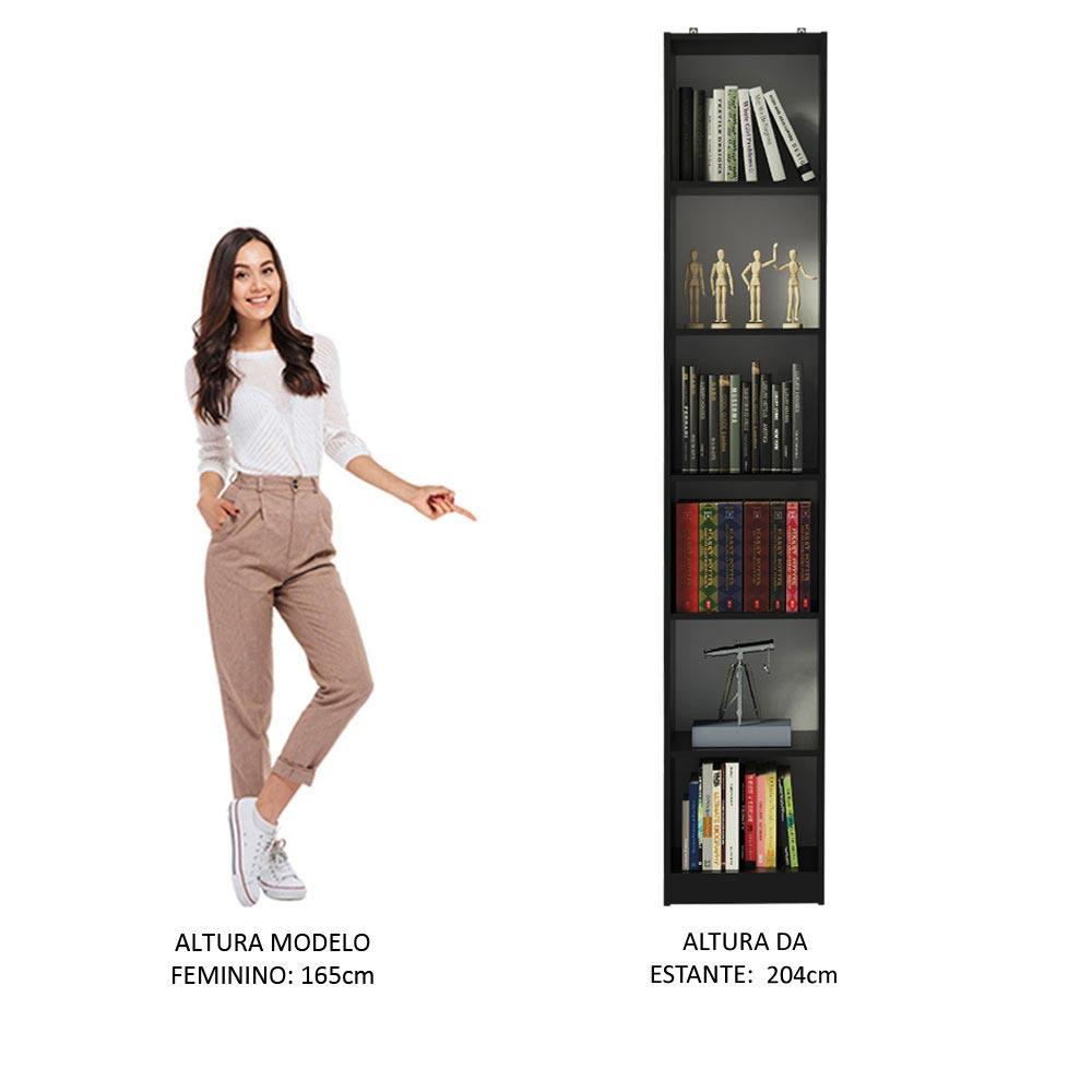Estante Livreiro Madesa 6906 com 6 Nichos - Preto