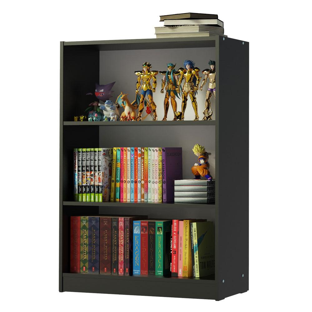 Estante Livreiro Madesa 6907 com 3 Nichos - Preto